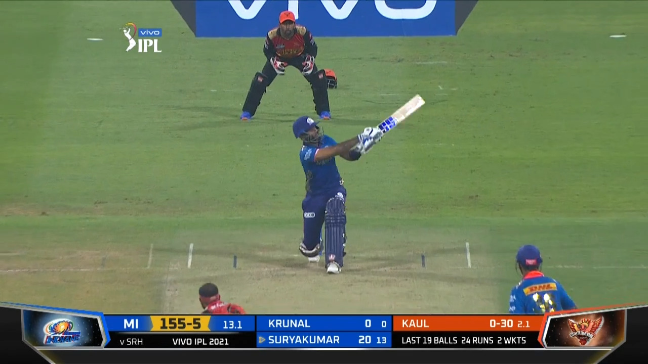 M55: SRH vs MI – Suryakumar Yadav Six