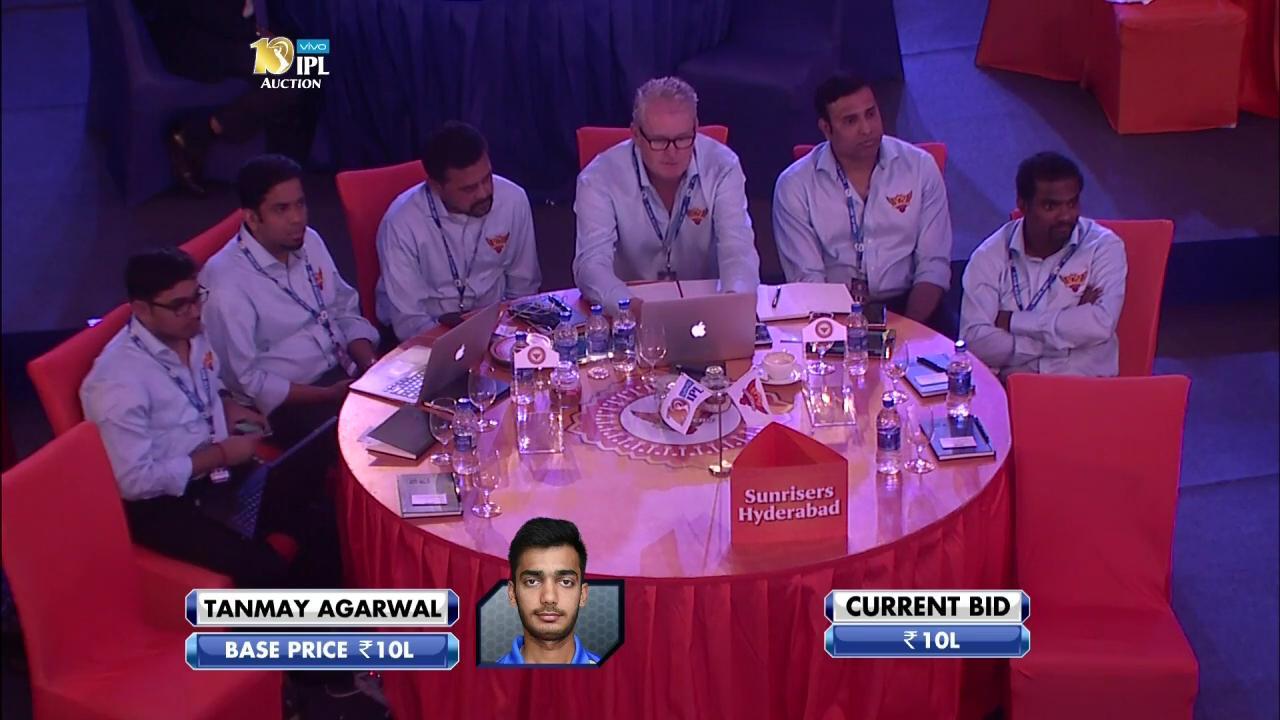 2017 VIVO IPL Player Auction - Sunrisers Hyderabad background