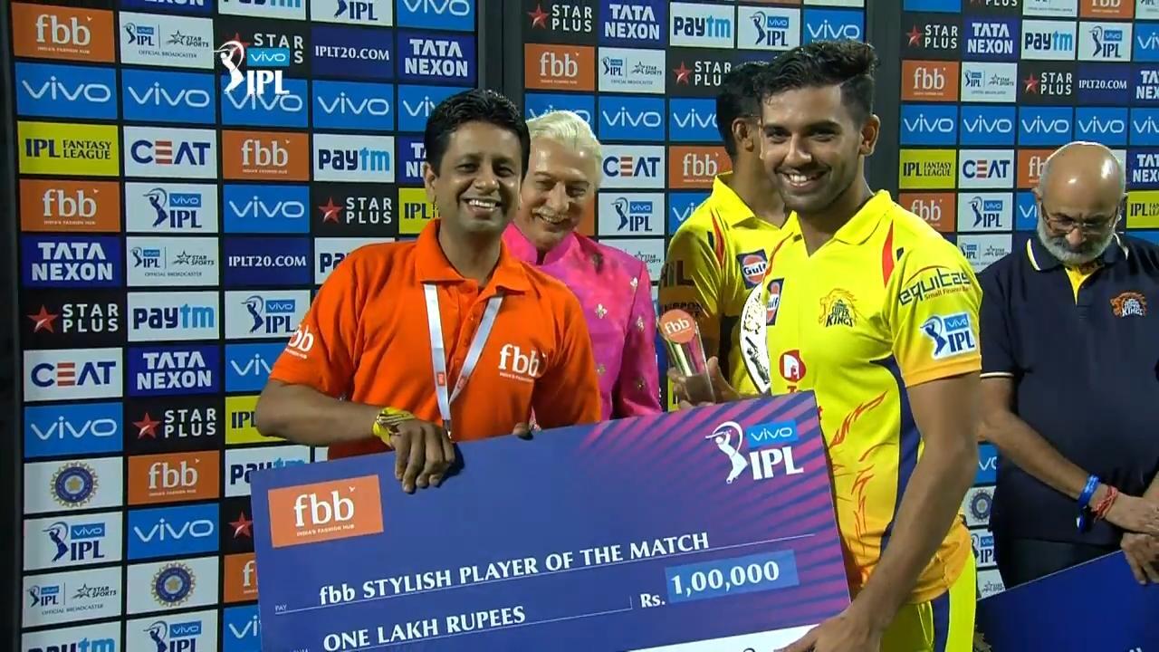 M17: CSK vs RR – fbb Stylish player of the match – Deepak Chahar