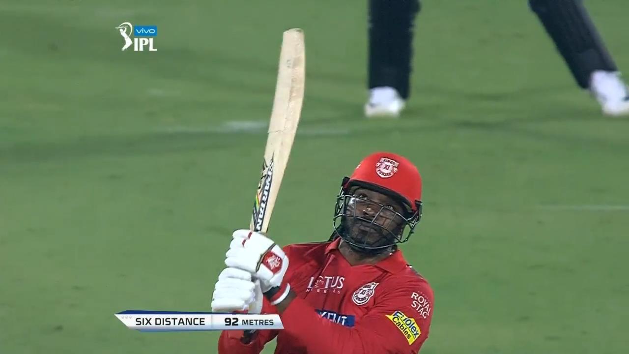 Gayle monstrous hit in the stands background