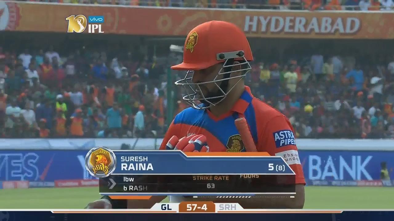M06: SRH vs GL – Suresh Raina Wicket