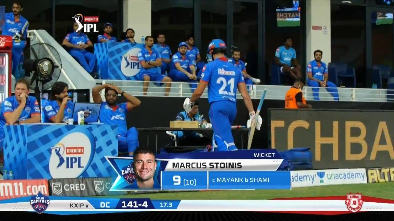 M38: KXIP vs DC – Marcus Stoinis Wicket