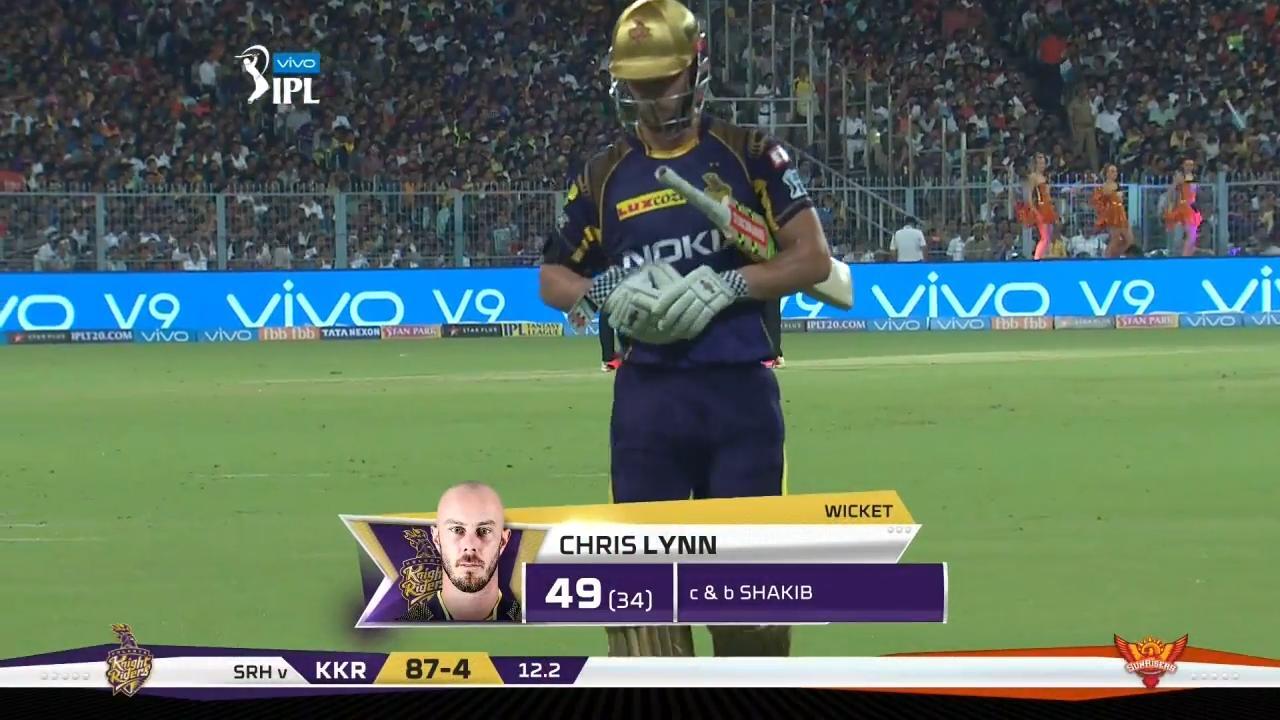 M10: KKR vs SRH – Chris Lynn Wicket background