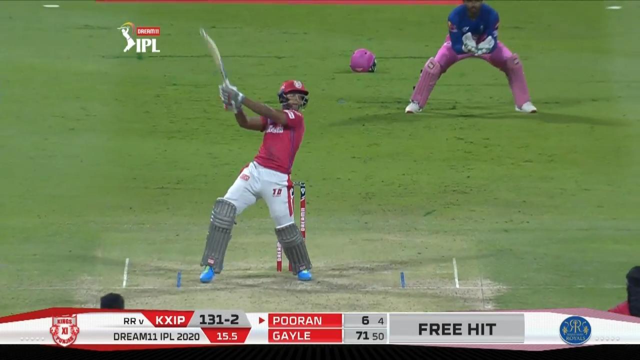 M50: KXIP vs RR – Nicholas Pooran Six background