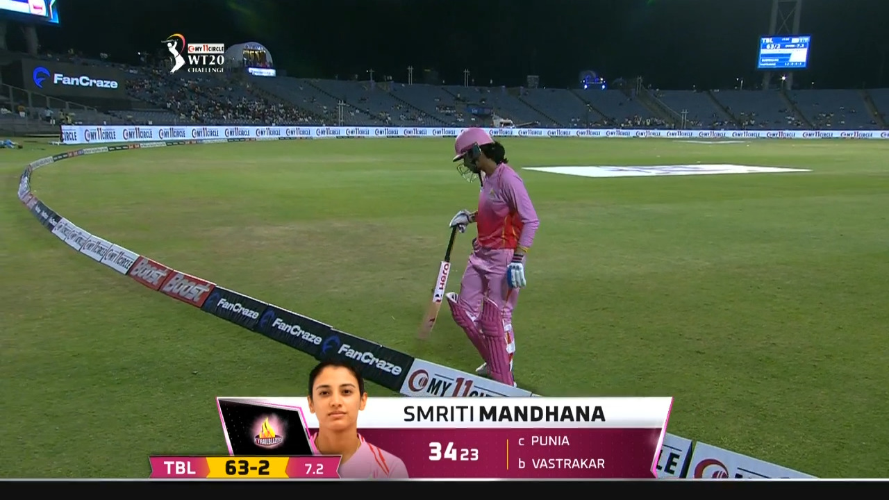 M01: Trailblazers vs Supernovas – Smriti Mandhana Wicket