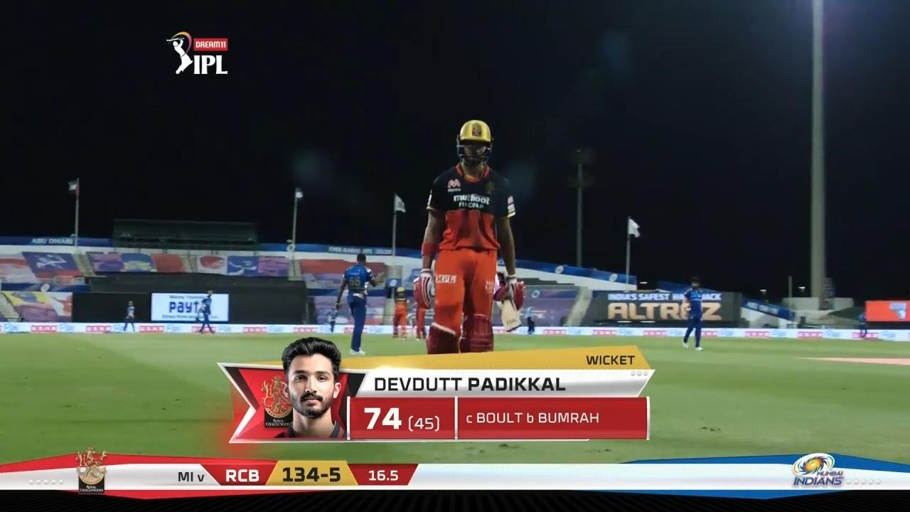 M48: MI vs RCB – Devdutt Padikkal Wicket