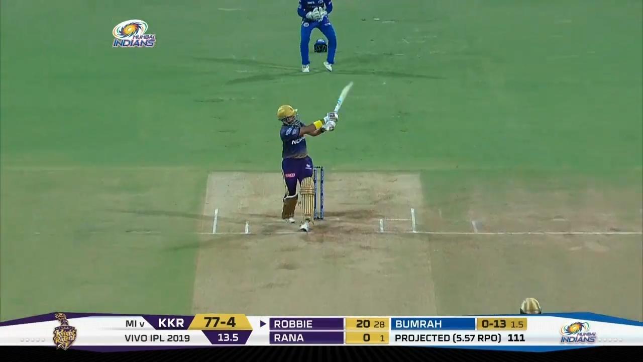 M56: MI vs KKR – Robin Uthappa Six