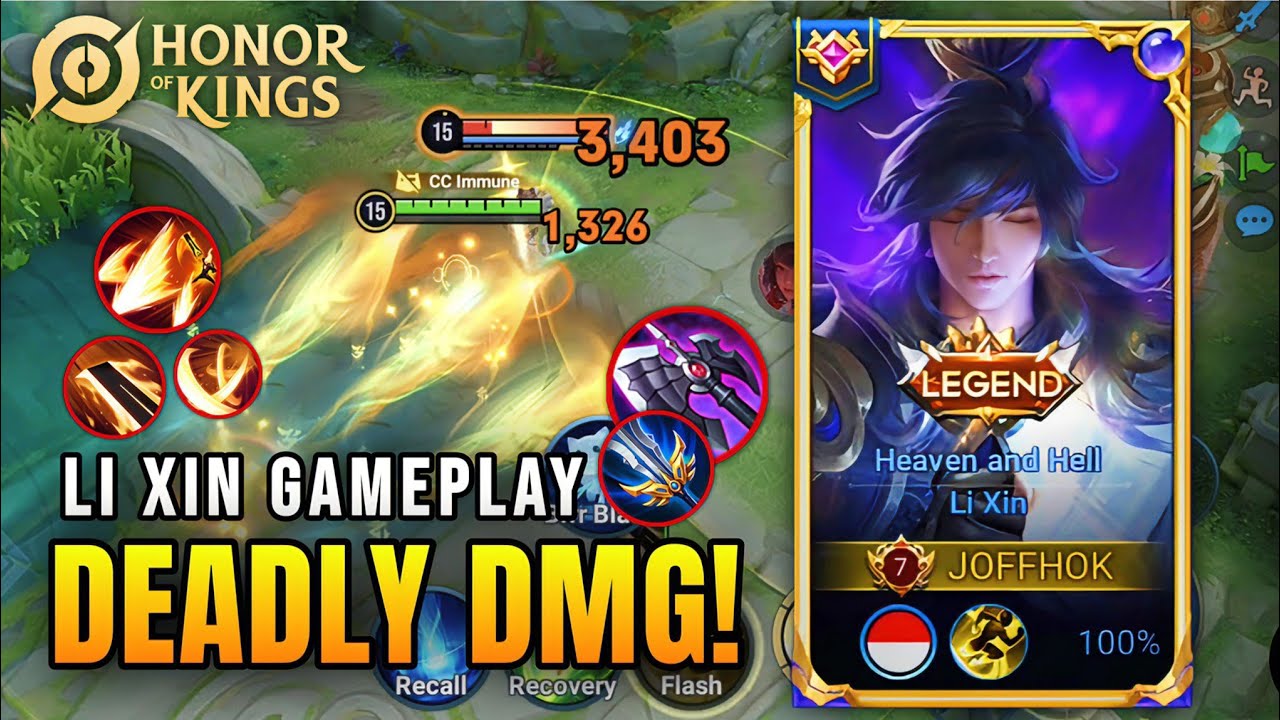 Li Xin 100% Outplay King! Insane Mechanics & Damage | Honor Of Kings #hokgameplay backdrop