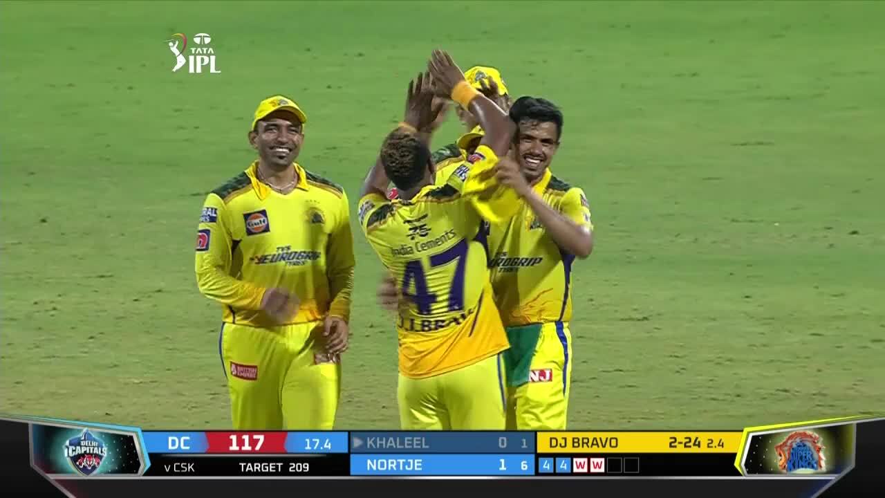 M55: CSK vs DC – Khaleel Ahmed Wicket background