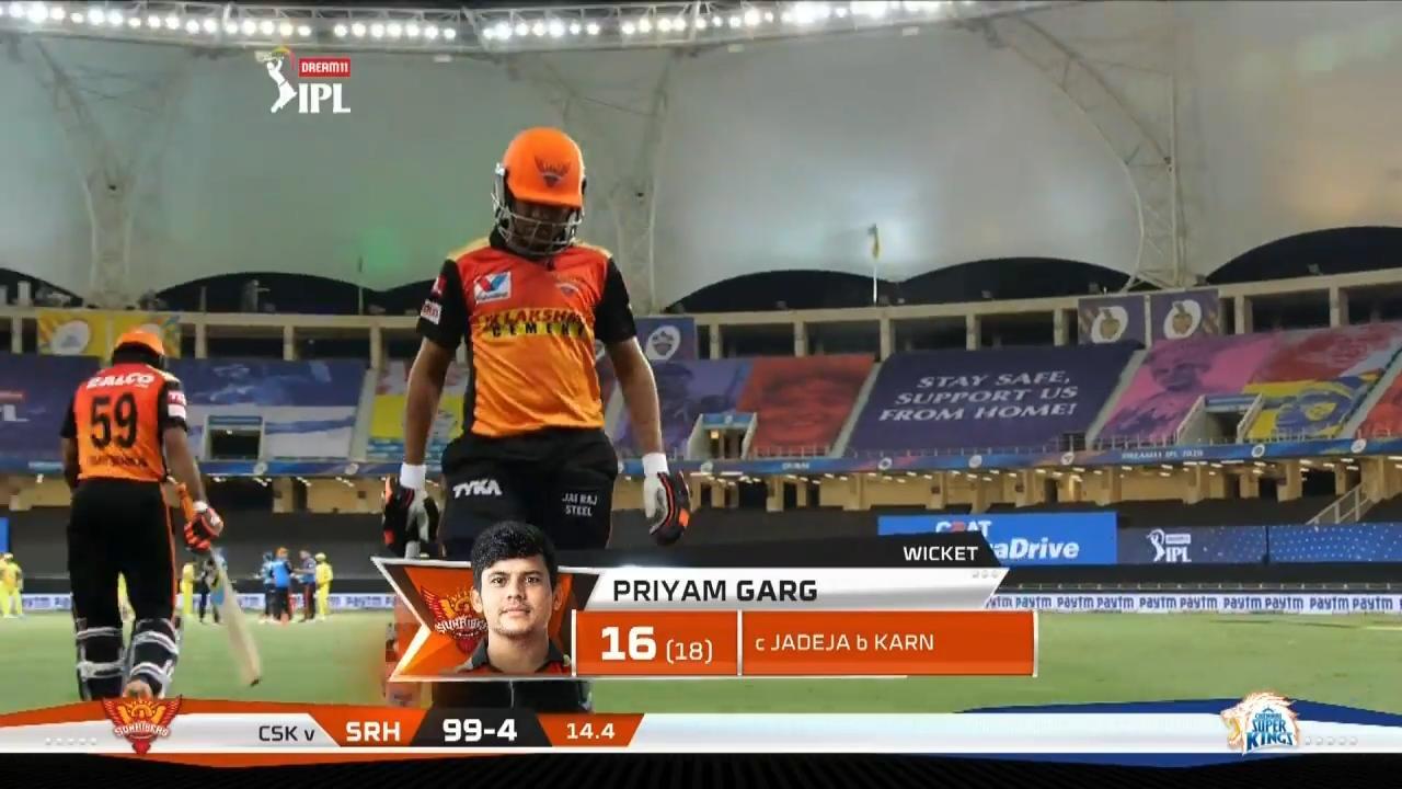 M29: SRH vs CSK – Priyam Garg Wicket background