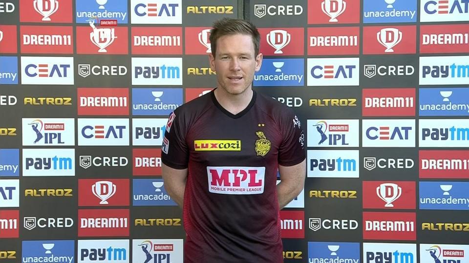 M32: MI vs KKR – Eoin Morgan Interview background