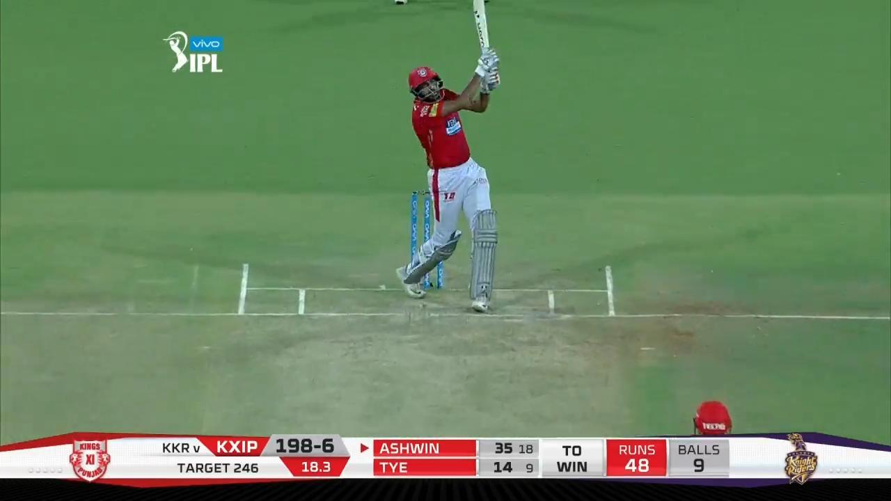 M44: KXIP vs KKR – Ravichandran Ashwin Six background