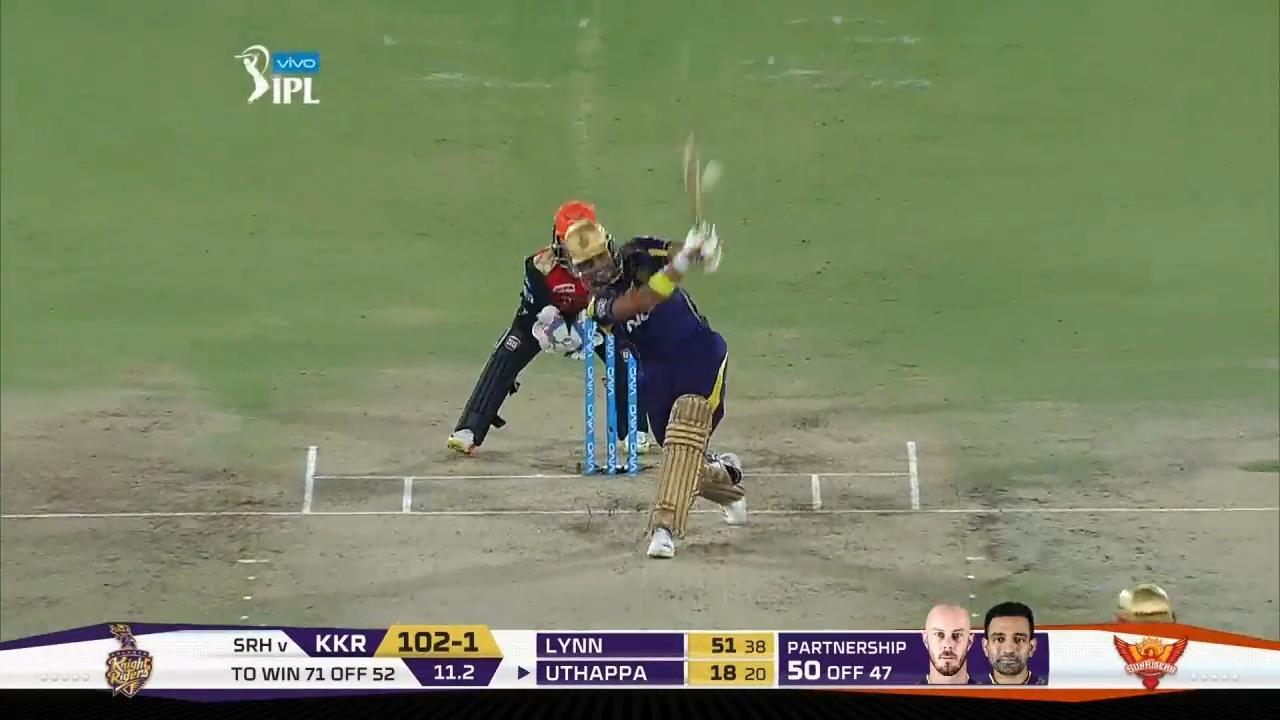 M54: SRH vs KKR – Robin Uthappa Six