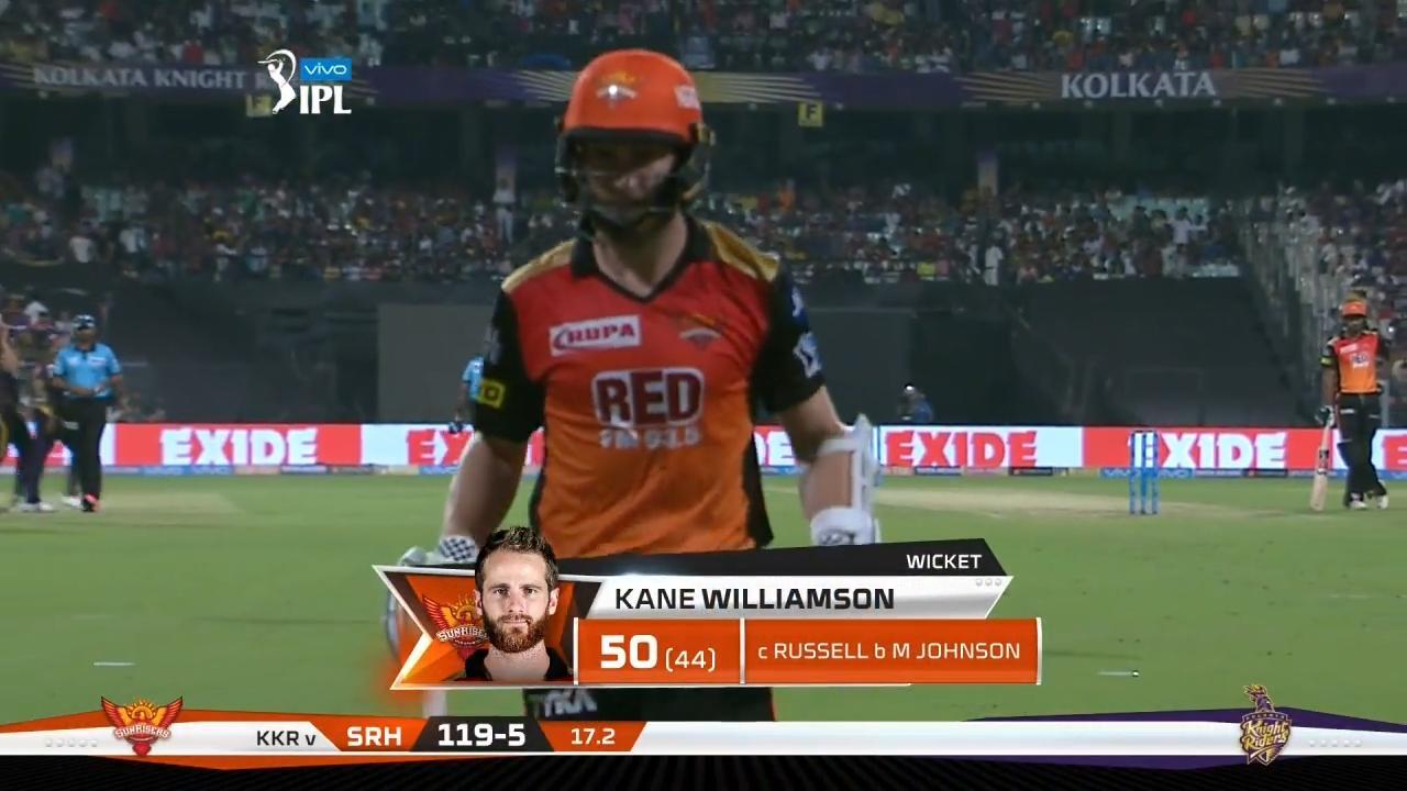 M10: KKR vs SRH – Kane Williamson Wicket
