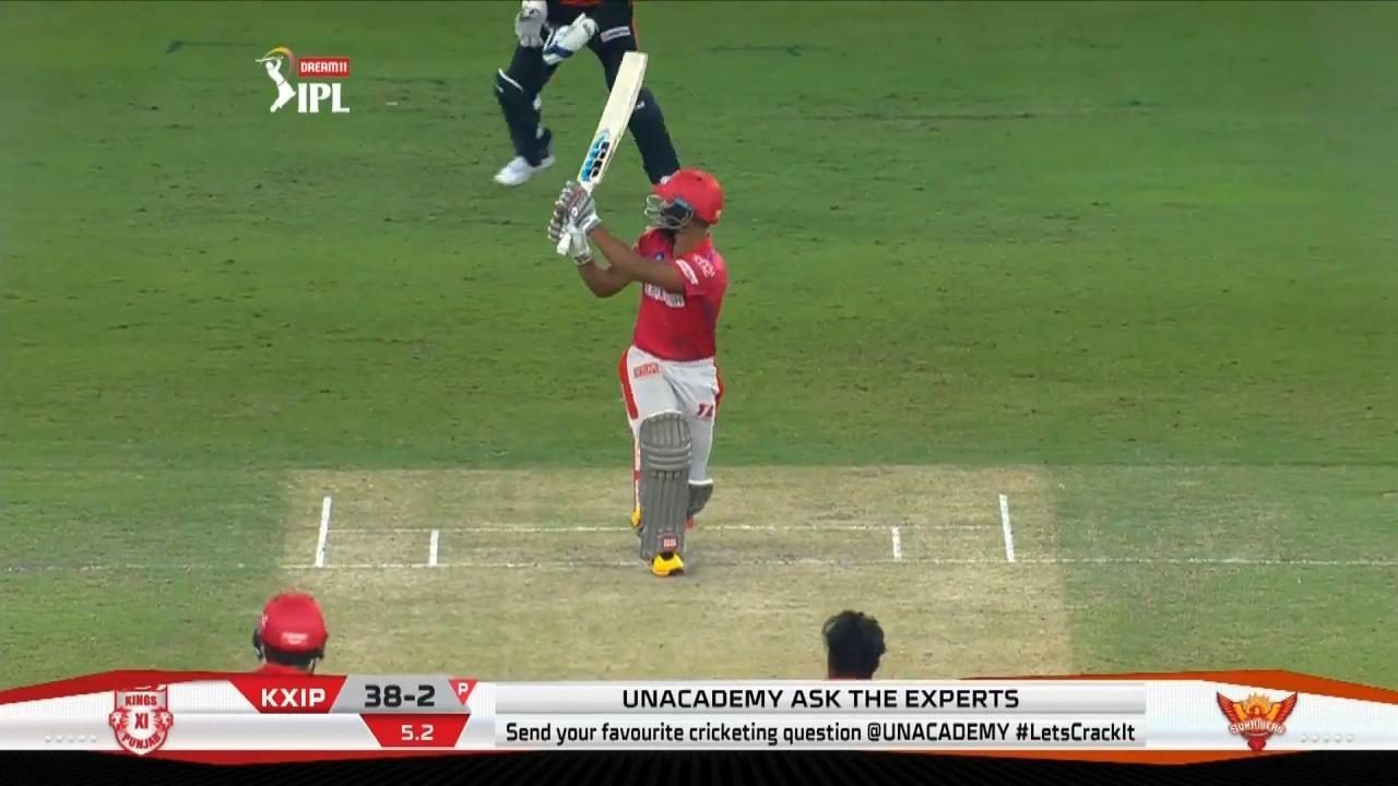 M22: SRH vs KXIP – Nicholas Pooran Six background