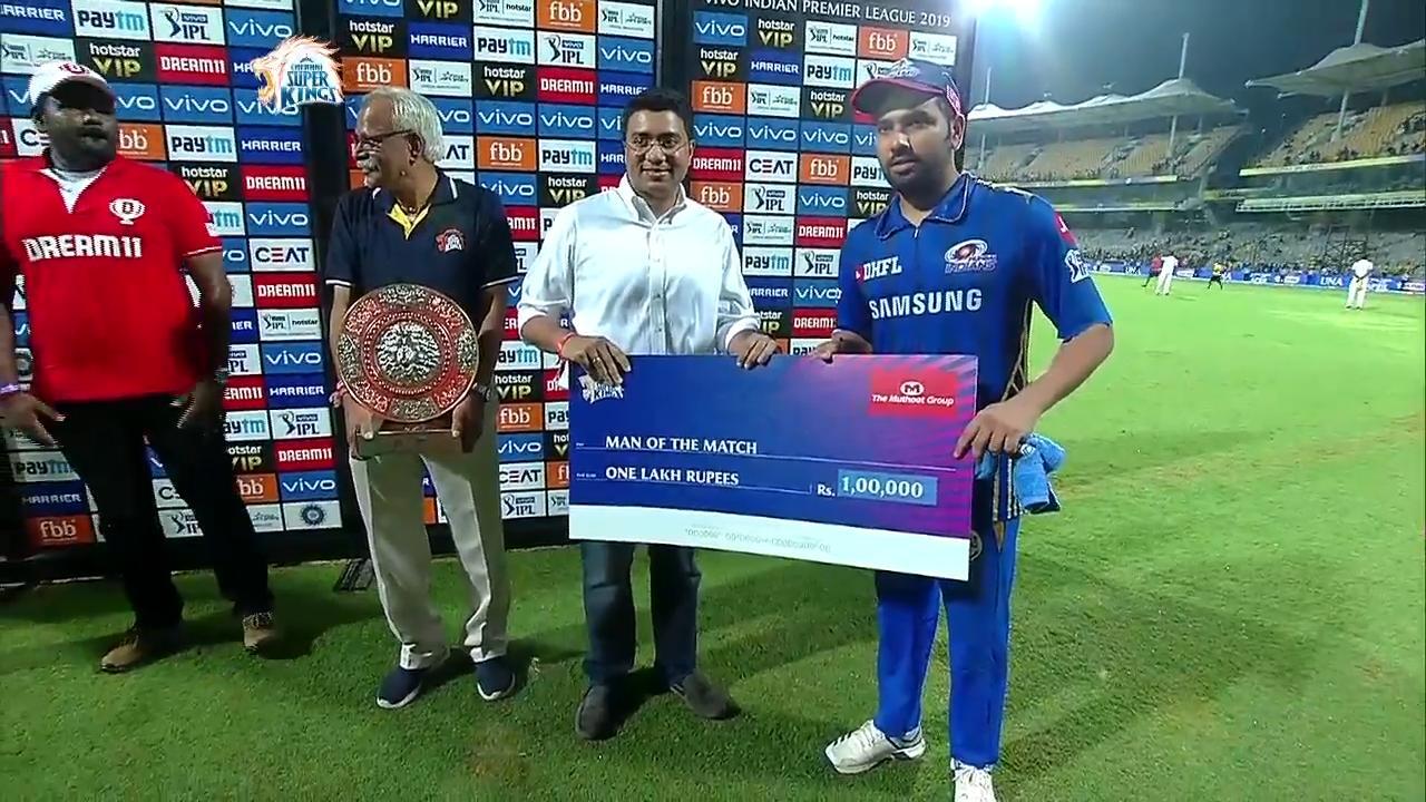 M44: CSK vs MI – Man of the Match – Rohit Sharma
