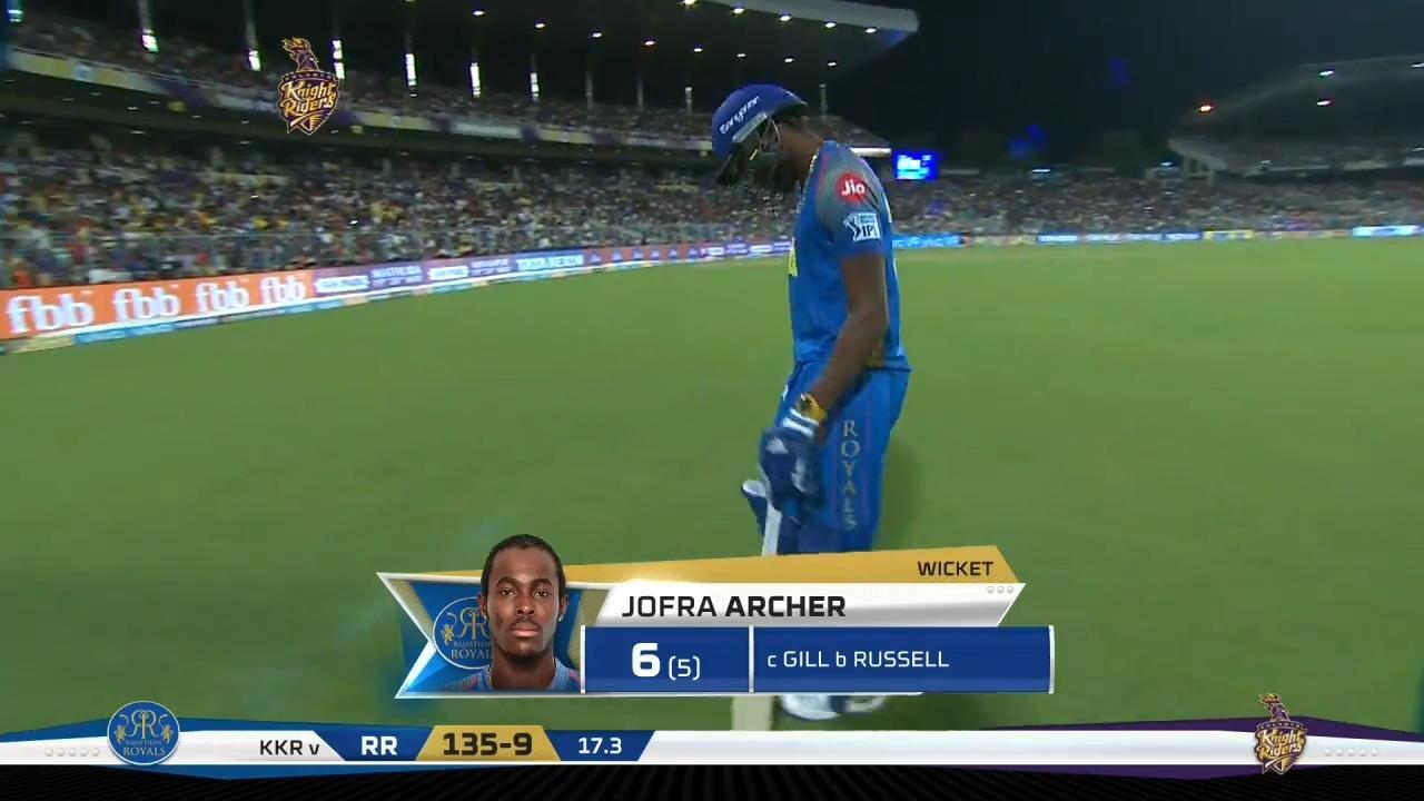 M49: KKR vs RR – Jofra Archer Wicket
