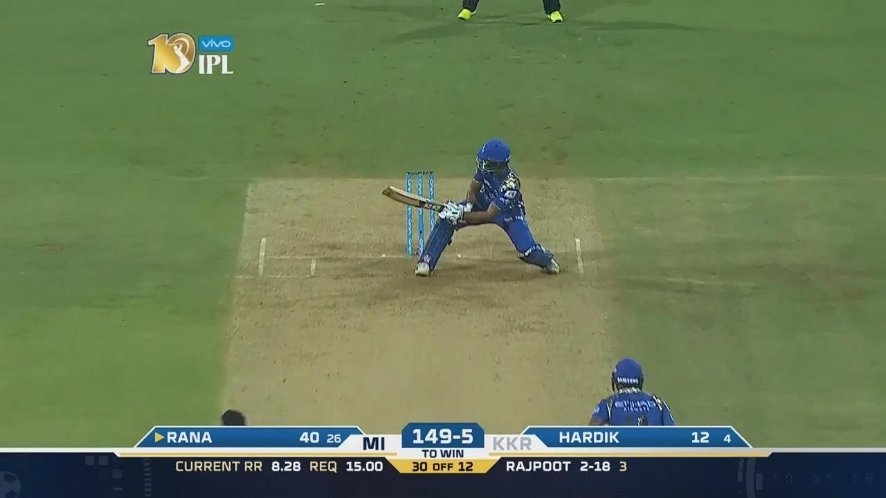 M7: MI vs KKR – Nitish Rana Six