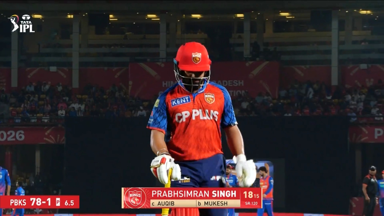 IPL 2026 M55: PBKS vs DC - Prabhsimran Singh Wicket