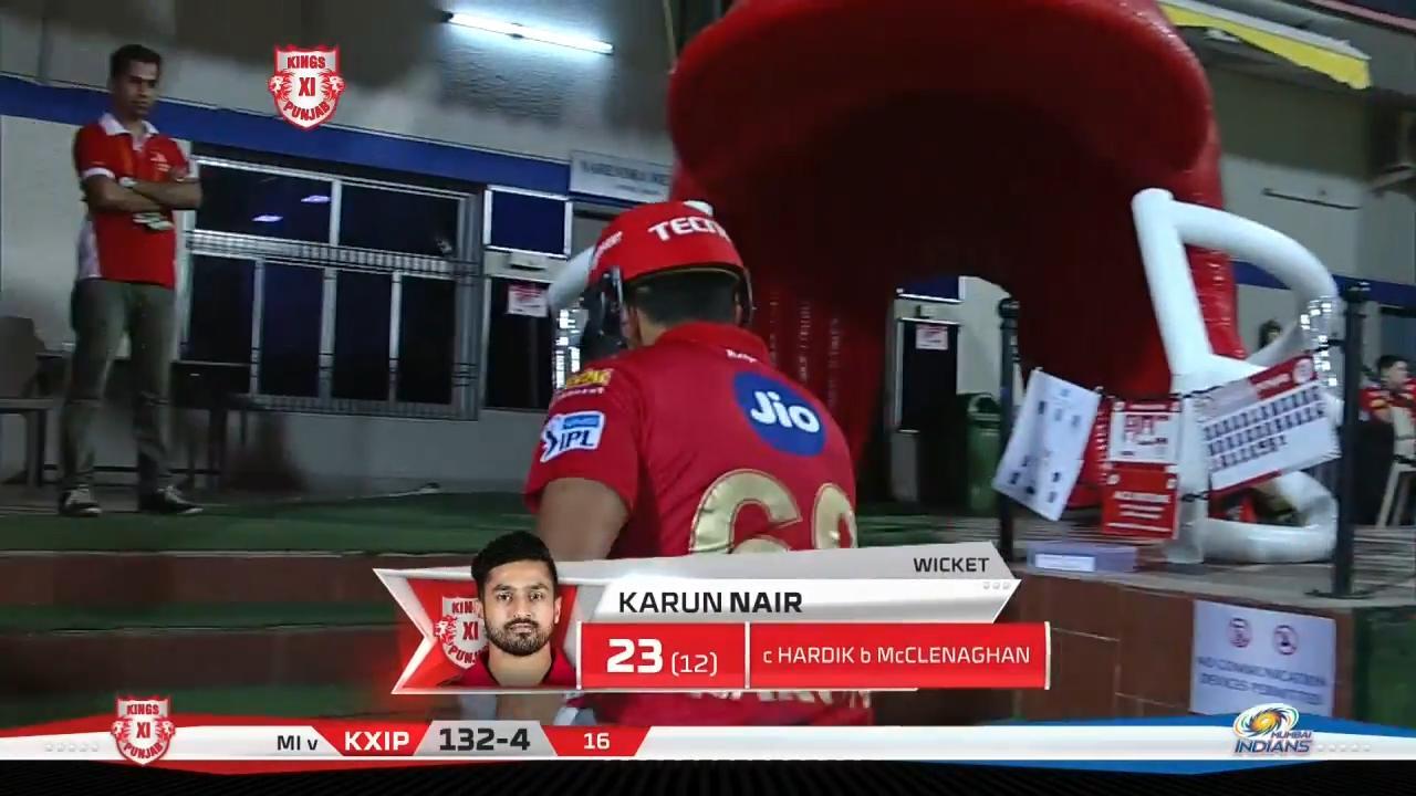 M34: KXIP vs MI – Karun Nair Wicket