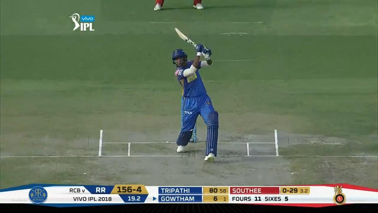 M53: RR vs RCB – Krishnappa Gowtham Six background
