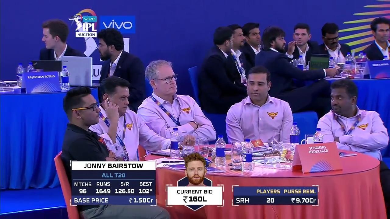 2019 VIVO IPL Player Auction - Sunrisers Hyderabad background