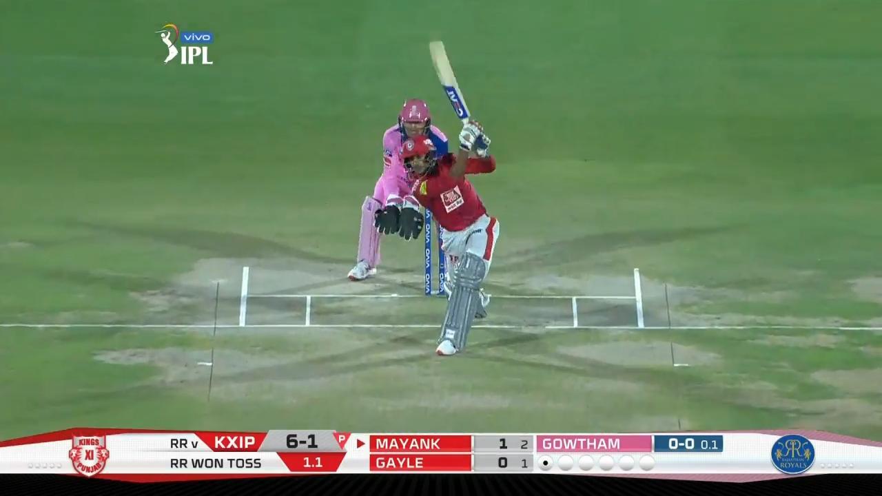M04: RR vs KXIP – Mayank Agarwal Six background