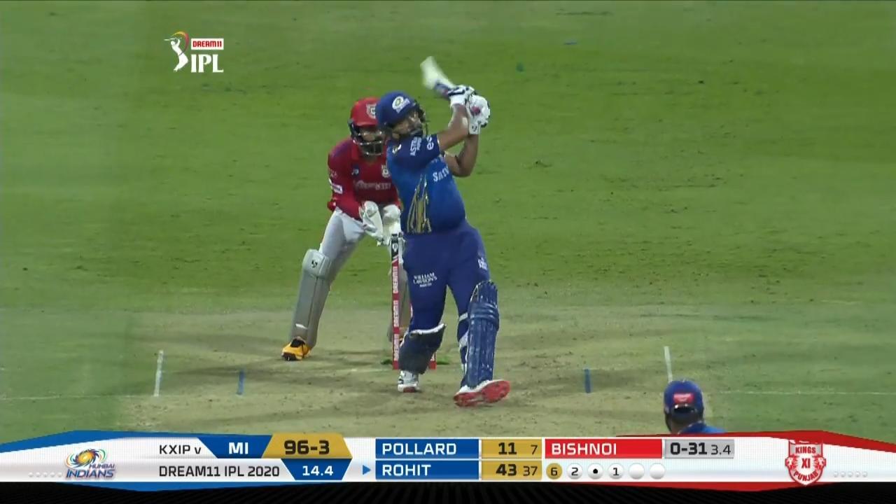 M13: KXIP vs MI – Rohit Sharma Six