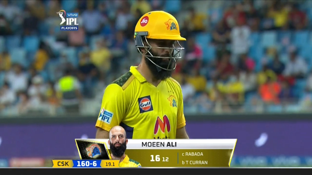Q1: DC vs CSK – Moeen Ali Wicket background