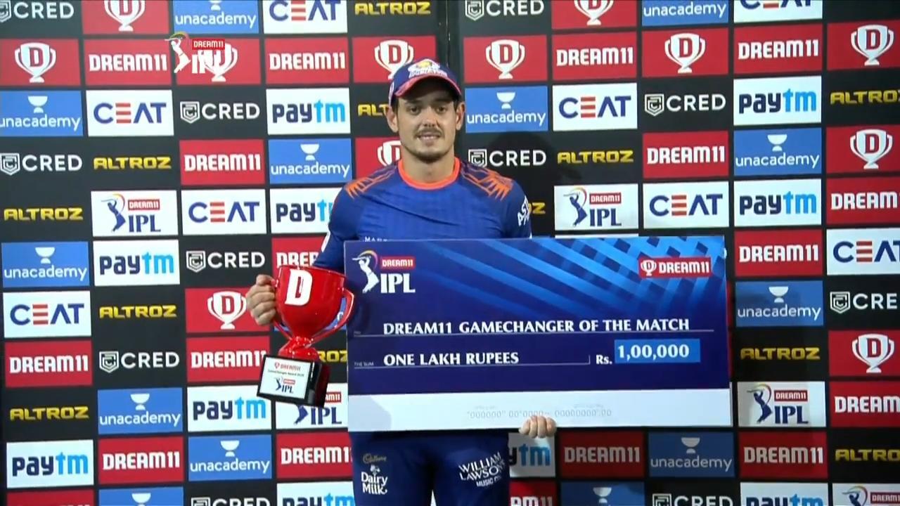 M32: MI vs KKR – Dream11 GameChanger of the Match – Quinton de Kock background