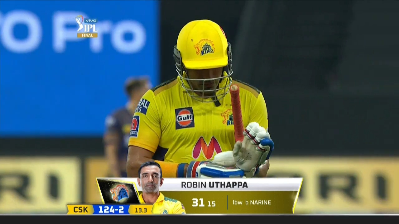 Final: CSK vs KKR – Robin Uthappa Wicket