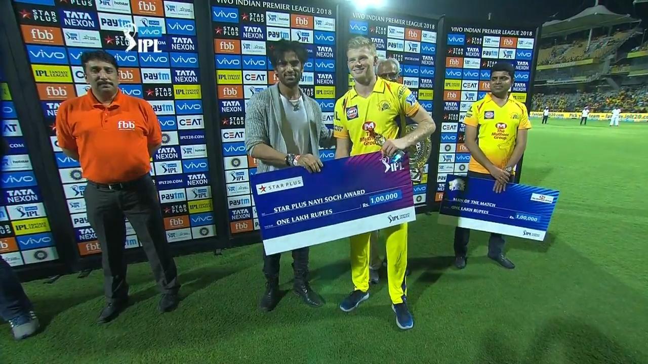 M05: CSK vs KKR – Star Plus nayi soch award – Sam Billings background