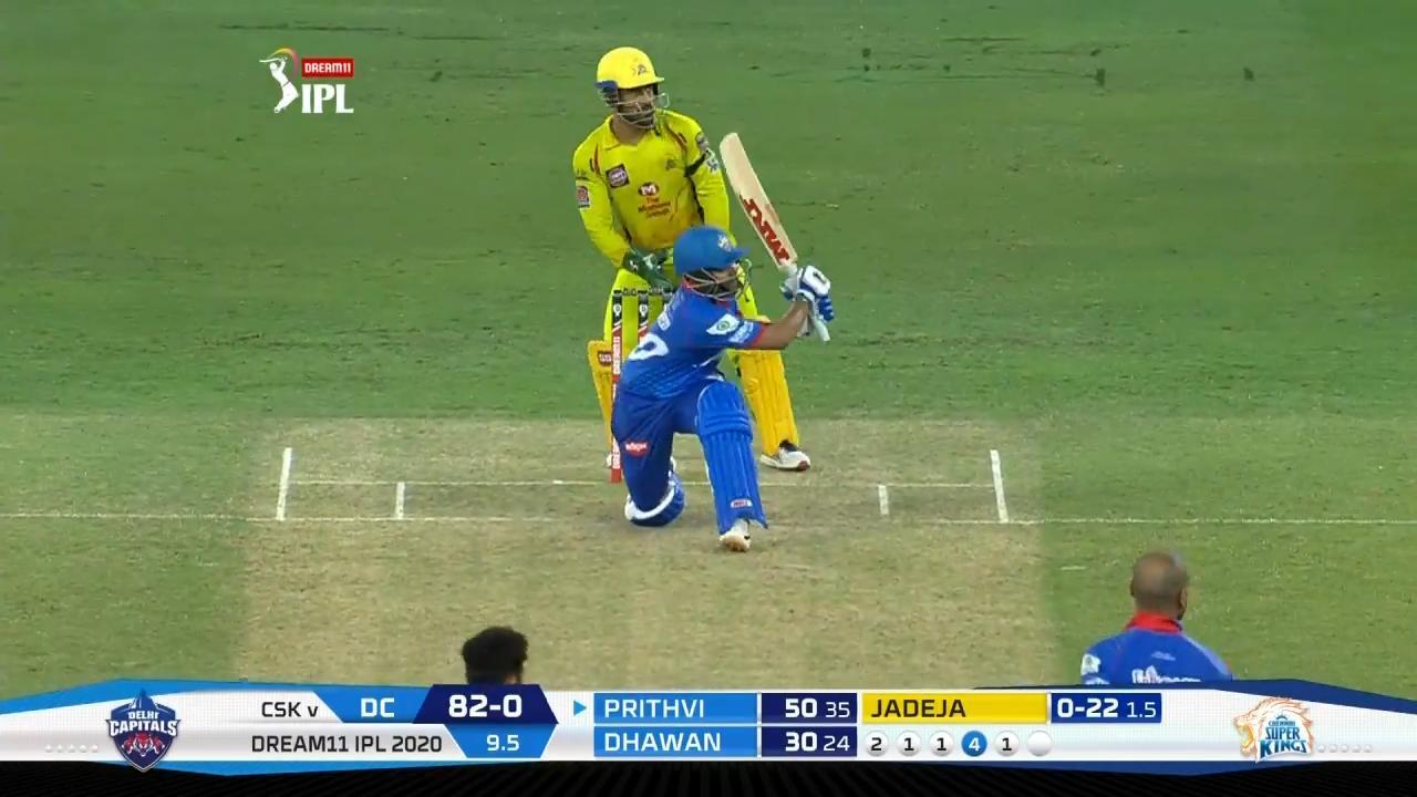 M07: CSK vs DC – Prithvi Shaw Six background