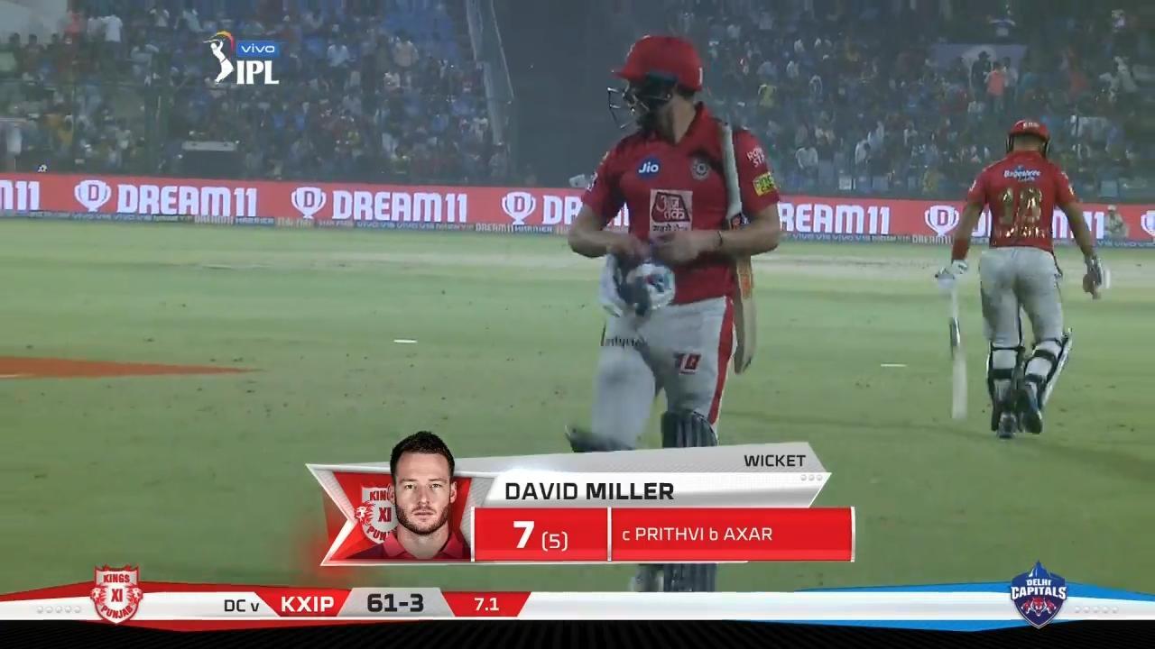 M37: DC vs KXIP – David Miller Wicket