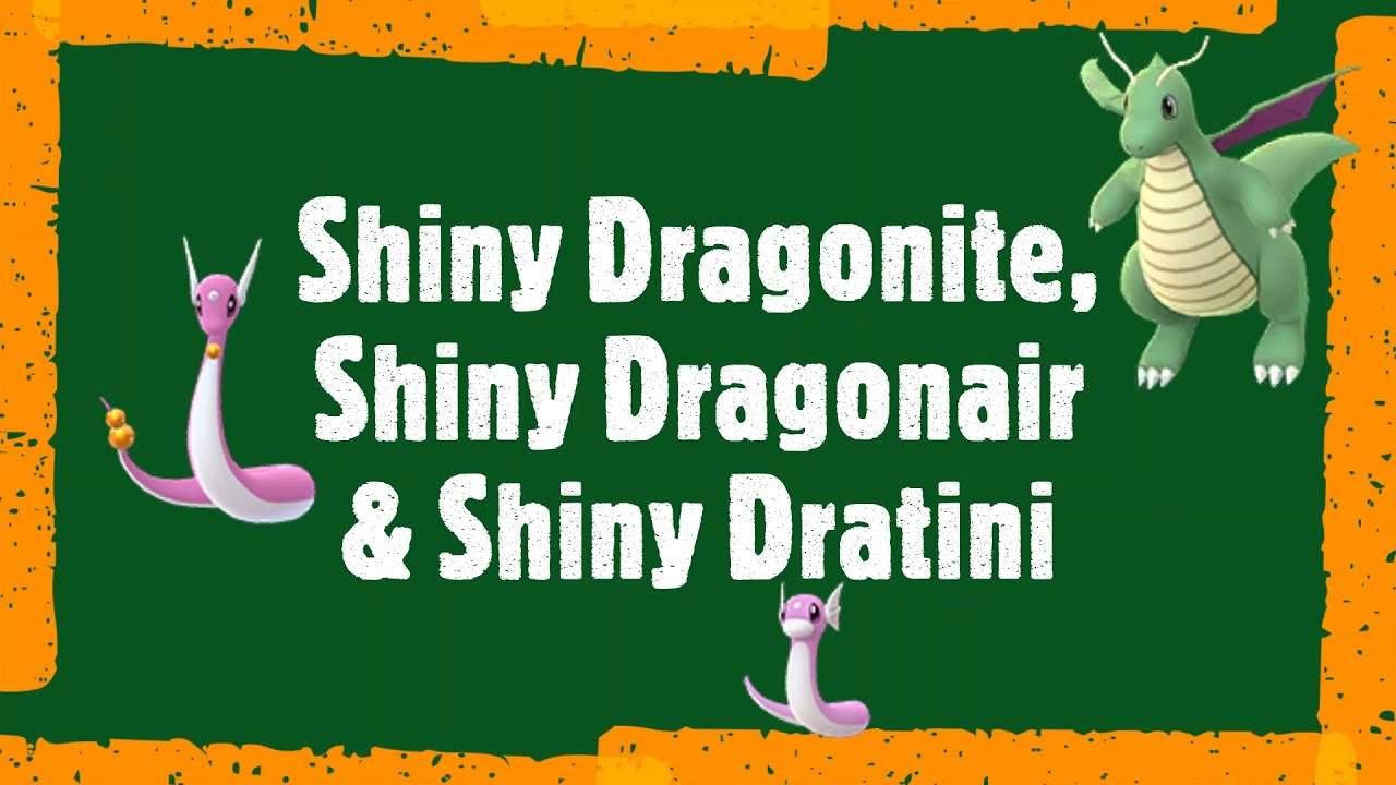 Shiny Dragonite, Dragonair & Dratini - Pokémon Let's Go Shiny Series background