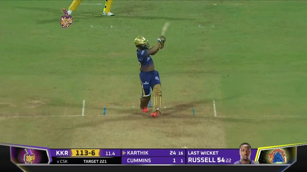 M15: KKR vs CSK – Dinesh Karthik Six background