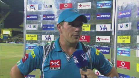 M19: CSK vs PWI – Aaron Finch Interview background
