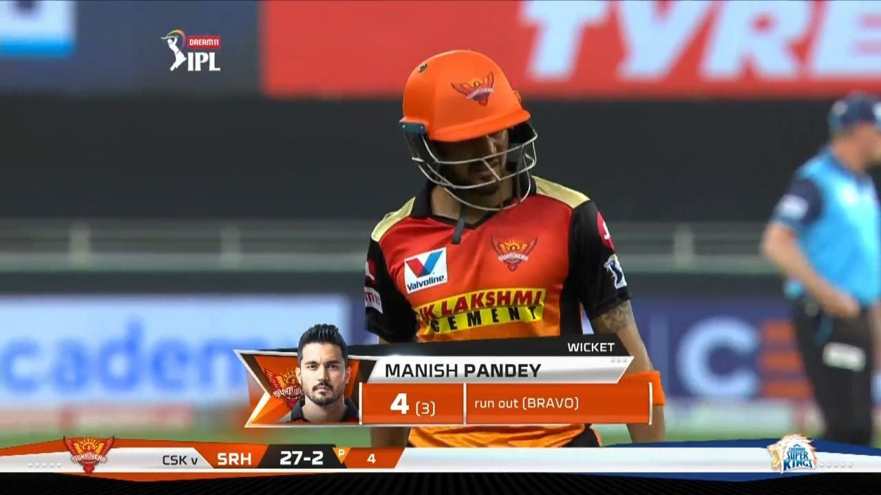 M29: SRH vs CSK – Manish Pandey Wicket
