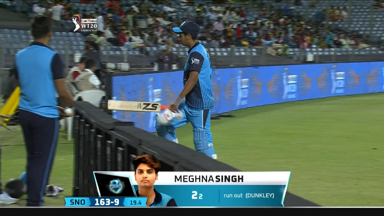 M01: Trailblazers vs Supernovas – Meghna Singh Wicket