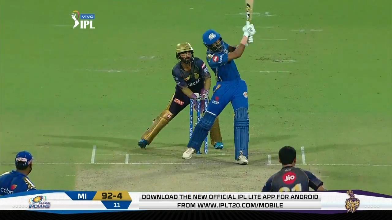 M47: KKR vs MI – Hardik Pandya Six