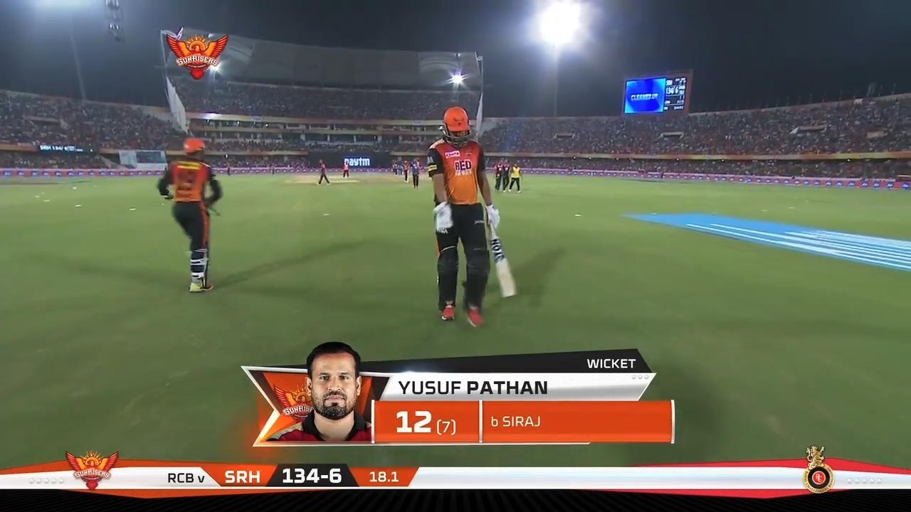 M39: SRH vs RCB – Yusuf Pathan Wicket background