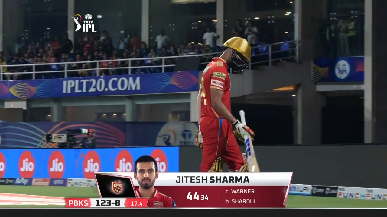 M64: PBKS vs DC – Jitesh Sharma Wicket background