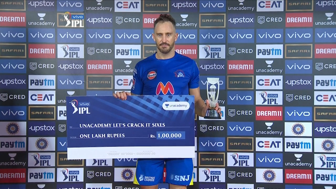 M44: SRH vs CSK – Unacademy Lets Crack It Sixes of the Match – Faf du Plessis