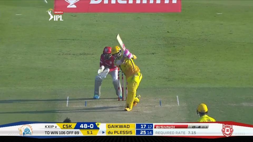 M53: CSK vs KXIP – Faf du Plessis Six background