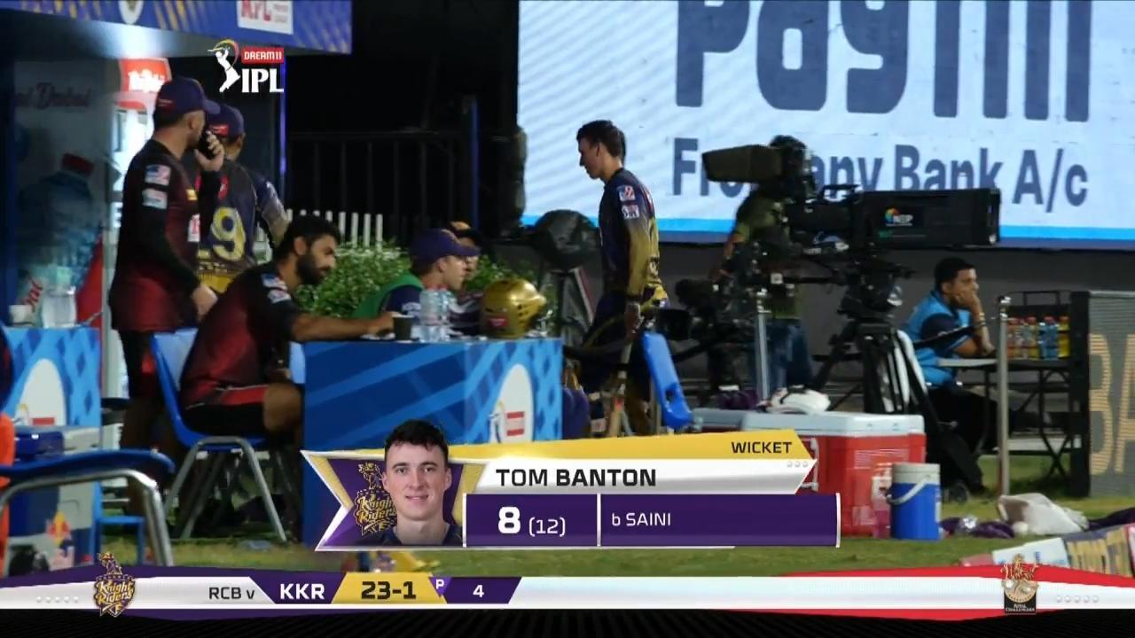 M28: RCB vs KKR – Tom Banton Wicket