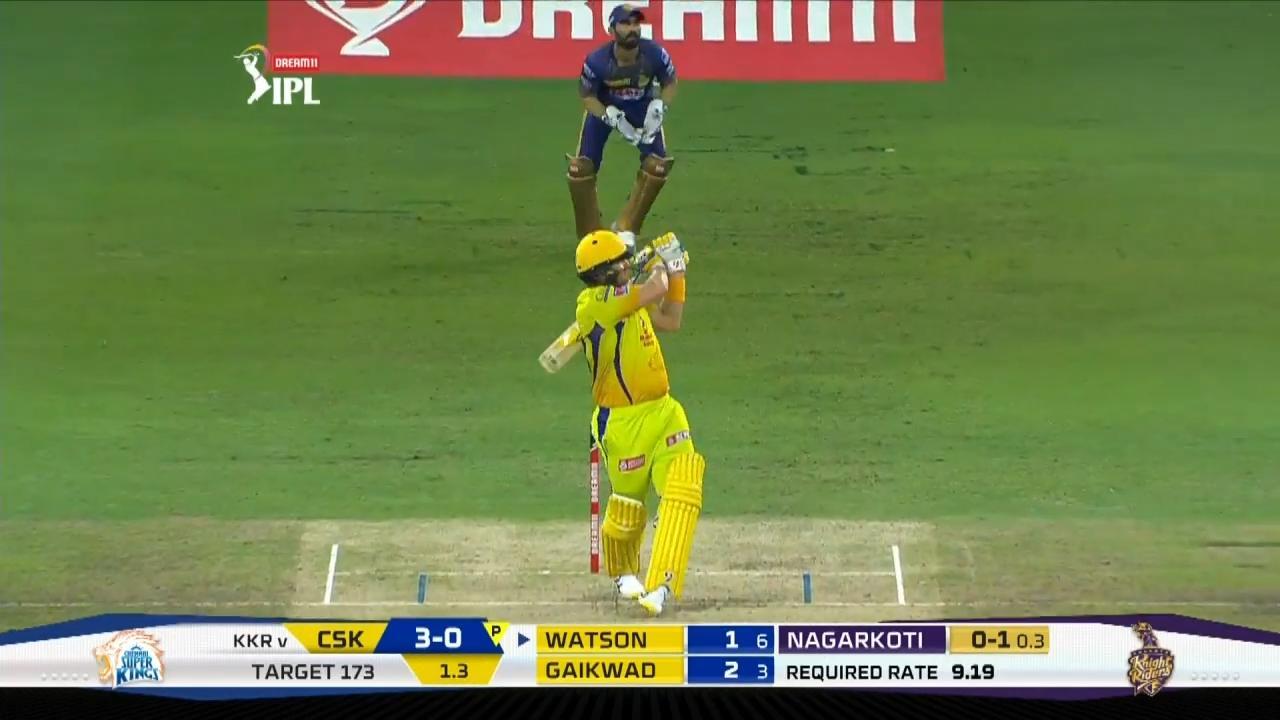 M49: CSK vs KKR – Shane Watson Six background