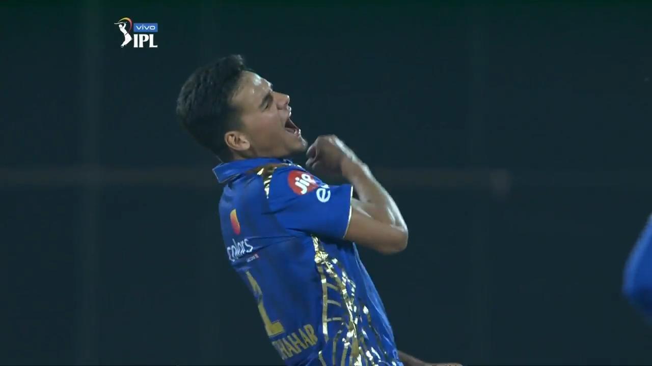 Rahul Chahar's brilliant spell of 3/19 background