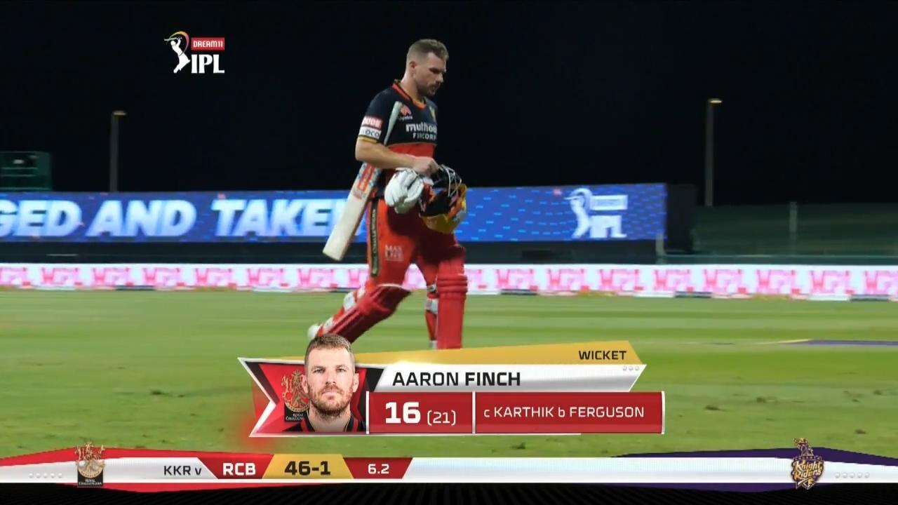 M39: KKR vs RCB – Aaron Finch Wicket