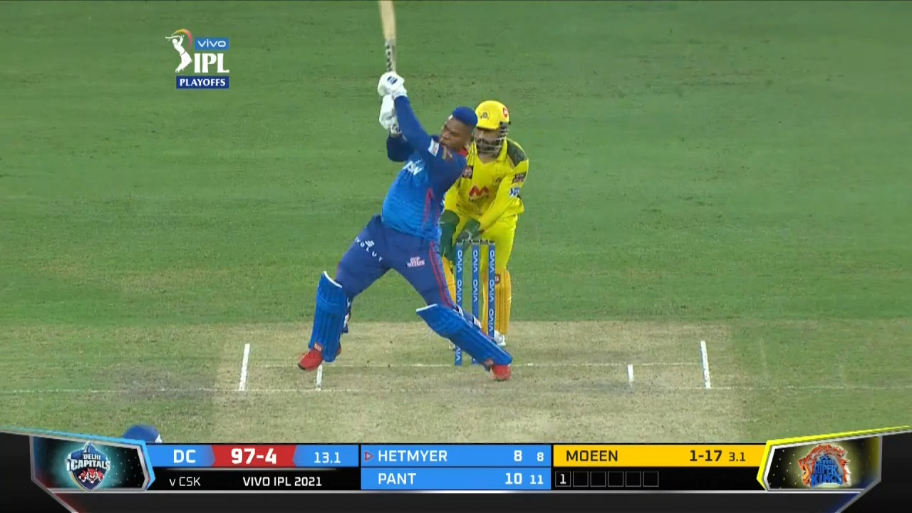 Q1: DC vs CSK – Shimron Hetmyer Six background