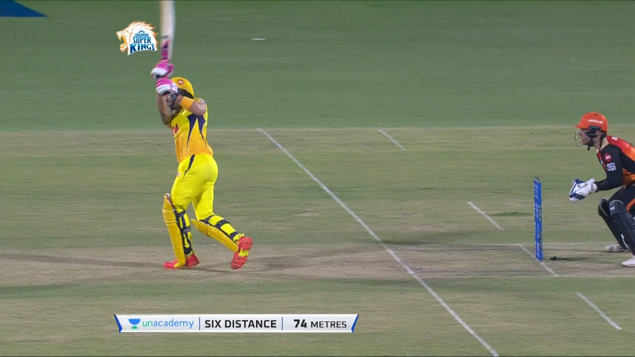 M23: CSK vs SRH – Faf du Plessis Six background